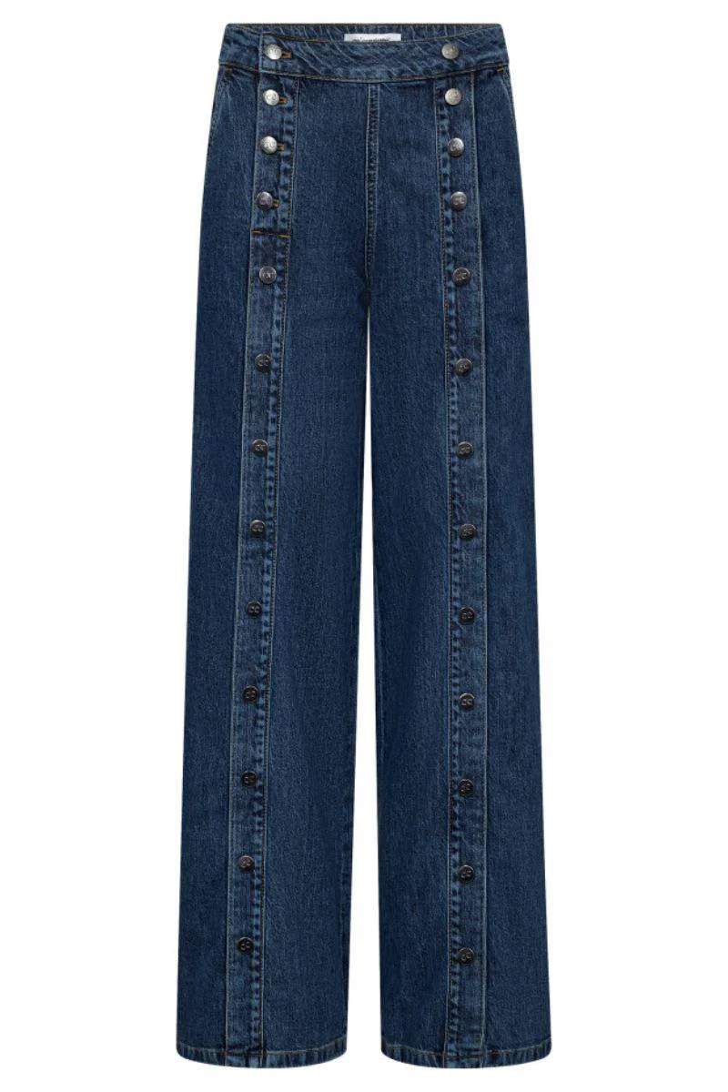 Willa Button Jeans 41005 | Indigo | Bukser fra Co'couture - Image 2