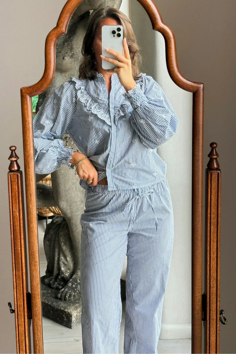 William Stripe Pants | Blue | Bukser fra Neo Noir - Image 2