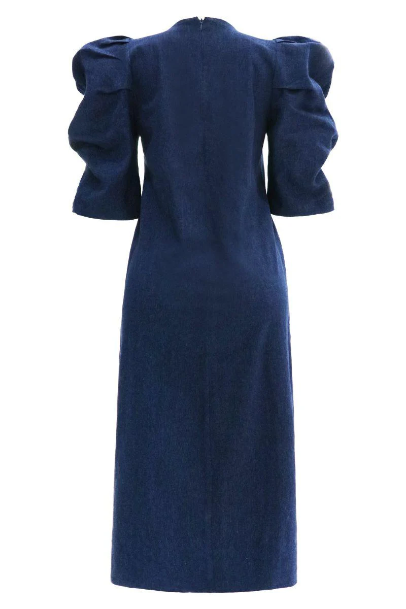 Winnie Asta Vneck Dress | Blue Denim | Kjole fra Liberté - Image 4