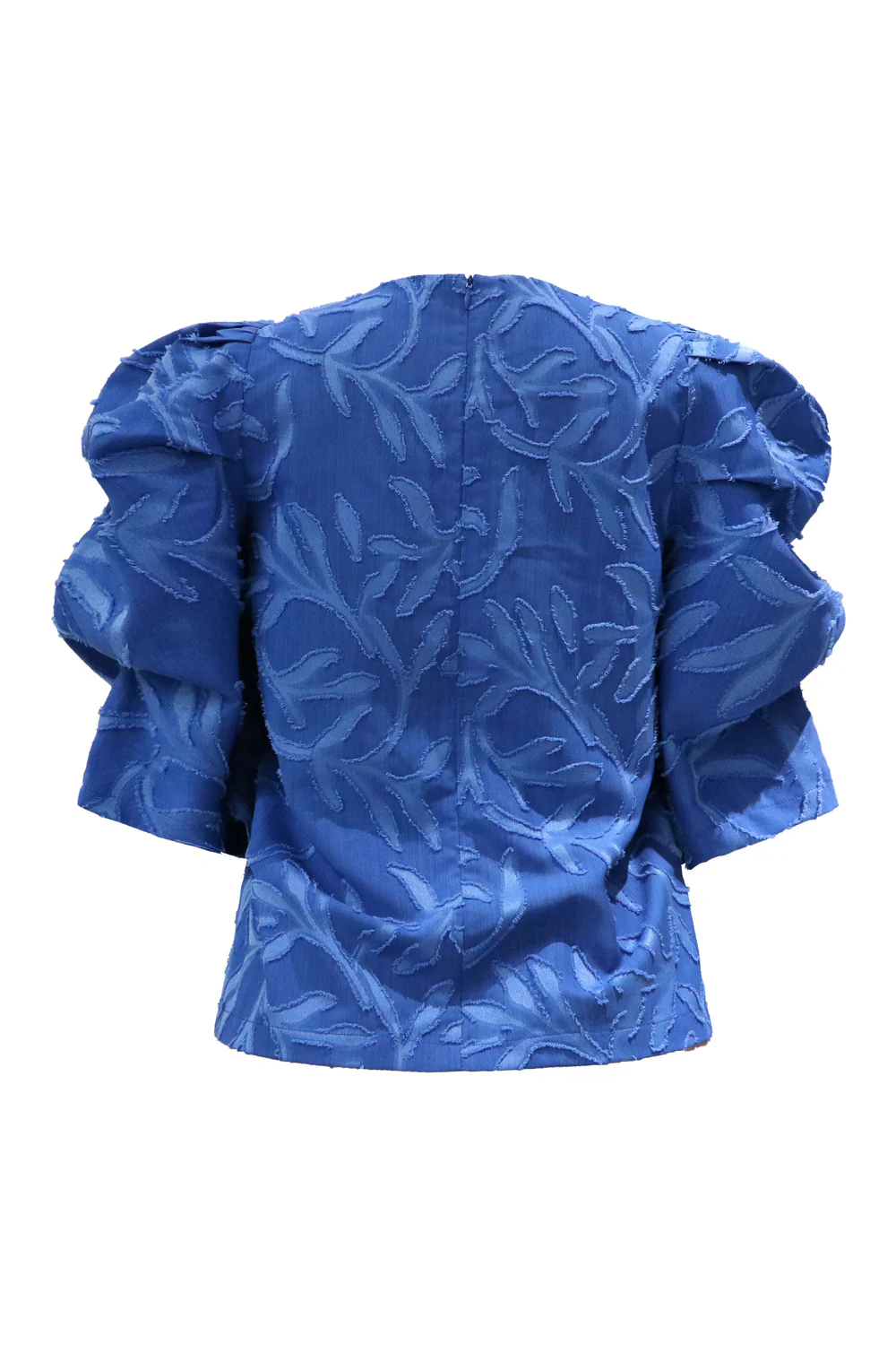 Winnie Vneck Blouse | Jacquard Blue | Bluse fra Liberté - Image 4