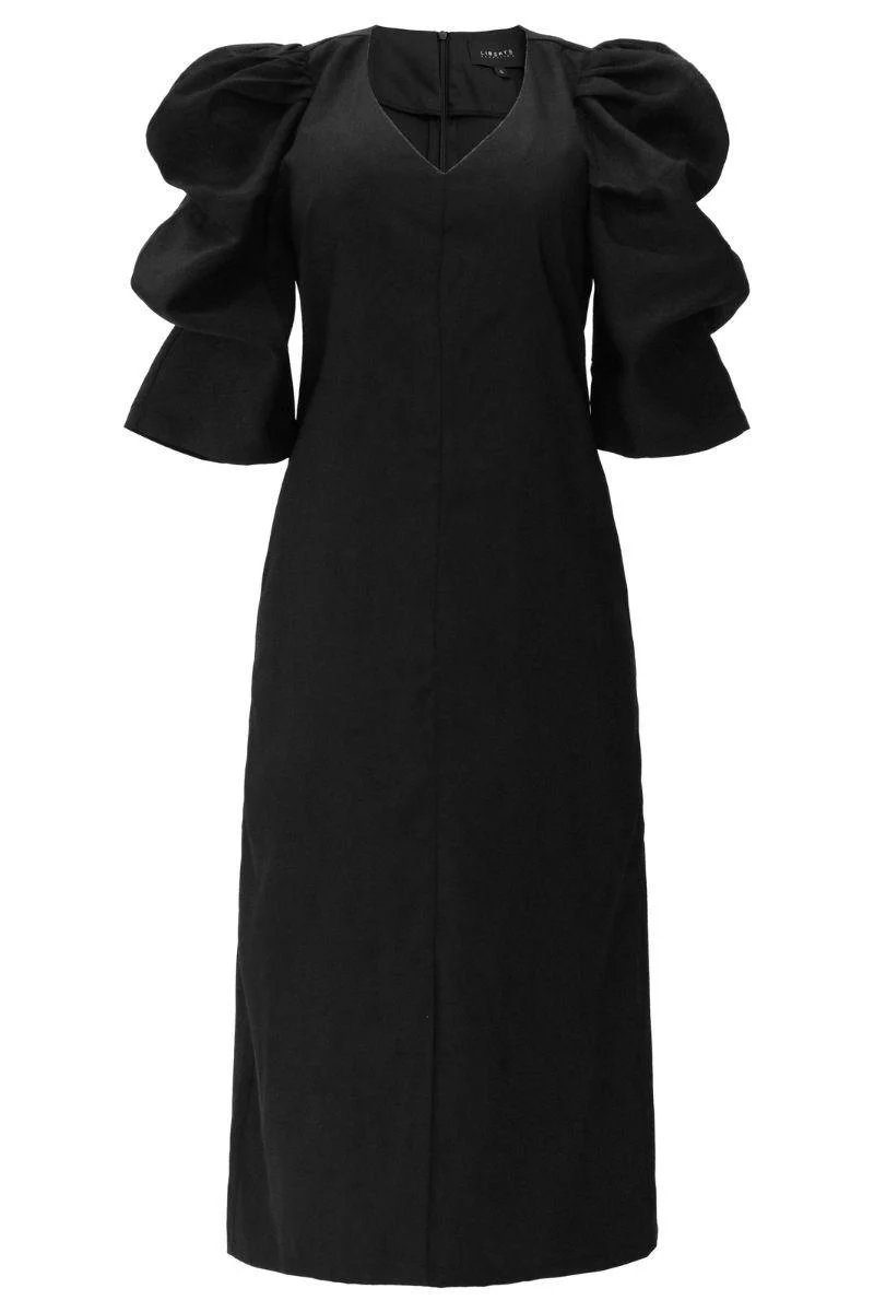 Winnie Vneck Dress | Black | Kjole fra Liberté - Image 4