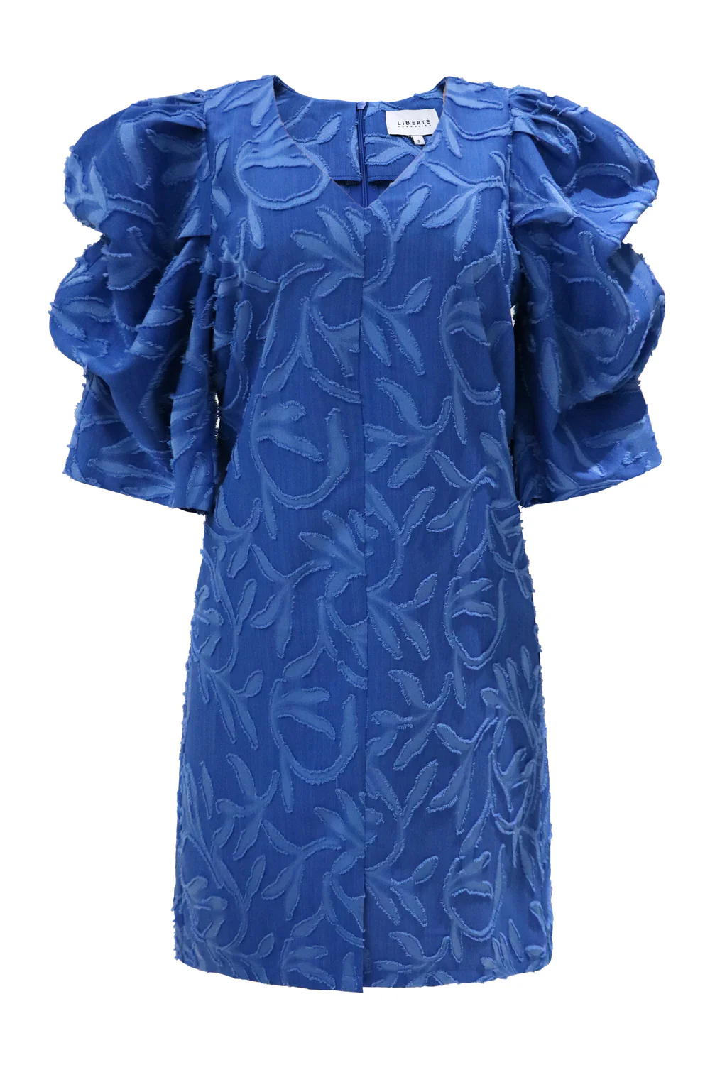 Winnie Vneck Short Dress | Jacquard Blue | Kjole fra Liberté - Image 2