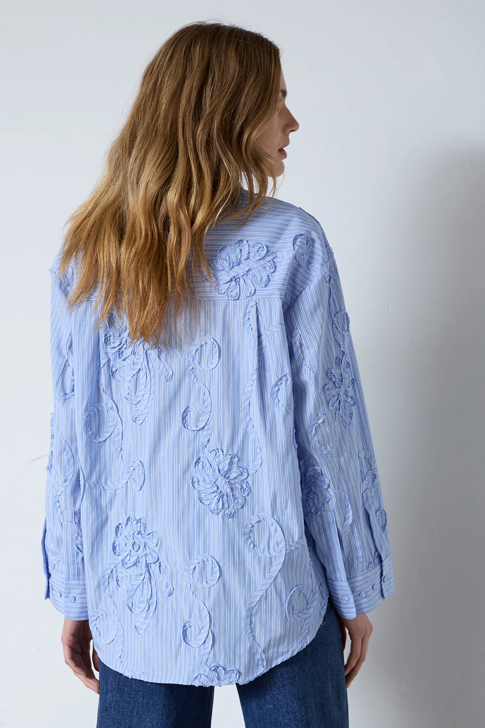 Xavier Avy Stripe Shirt 45103 | Pale Blue | Bluse fra Co'couture - Image 7
