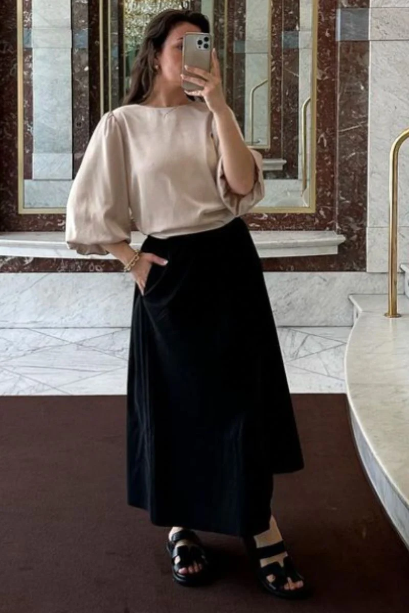 Yara Poplin Skirt | Black | Nederdel fra Neo Noir - Image 3