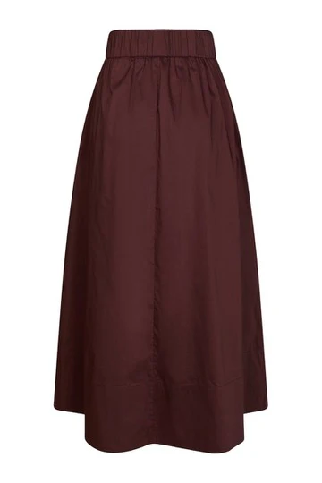Yara Poplin Skirt | Burgundy | Nederdel fra Neo Noir - Image 3