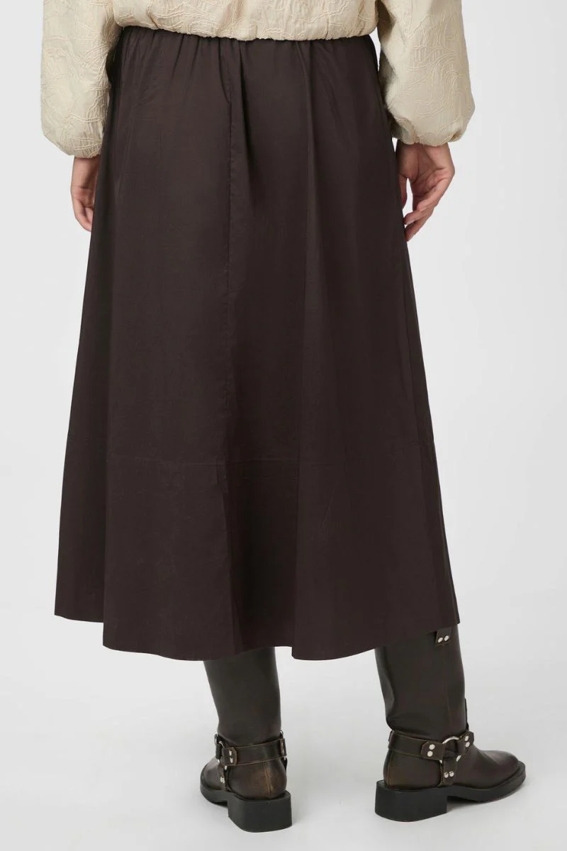 Yara Poplin Skirt | Chocolate Brown | Nederdel fra Neo Noir - Image 7