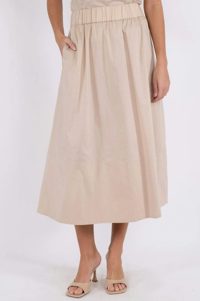 Yara Poplin Skirt | Dark Sand | Nederdel fra Neo Noir - Image 3