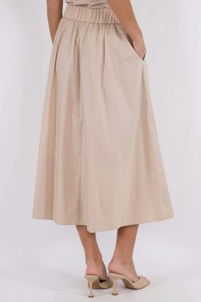 Yara Poplin Skirt | Dark Sand | Nederdel fra Neo Noir - Image 5