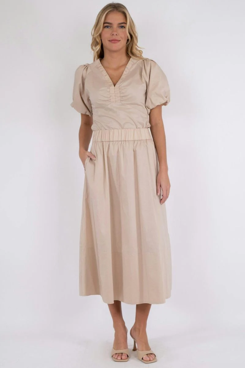 Yara Poplin Skirt | Dark Sand | Nederdel fra Neo Noir - Image 7
