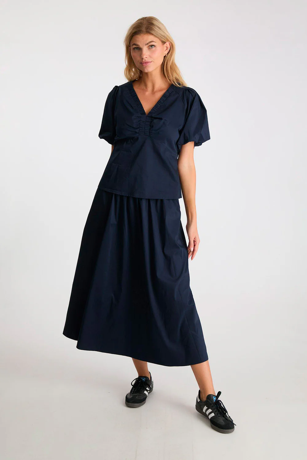 Yara Poplin Skirt | Navy | Nederdel fra Neo Noir - Image 7