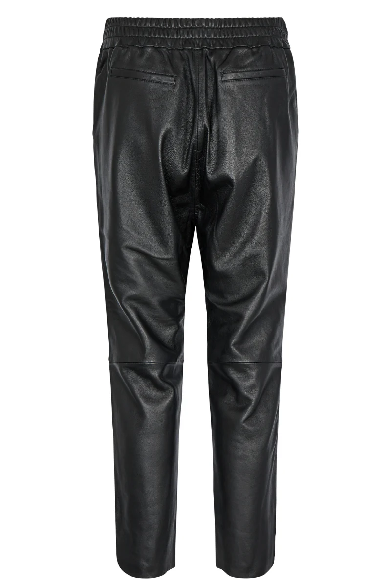 Zabel Leather Sweatpant l Black l Bukser fra Mos Mosh - Image 2