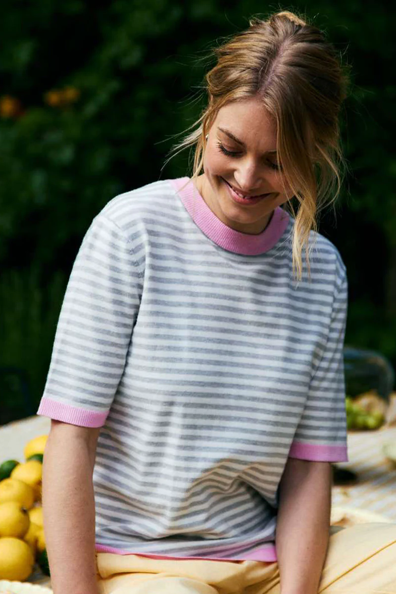 Zanti Pullover 207615 | Star Off-White W. Sweet Lilac | Strik fra Freequent