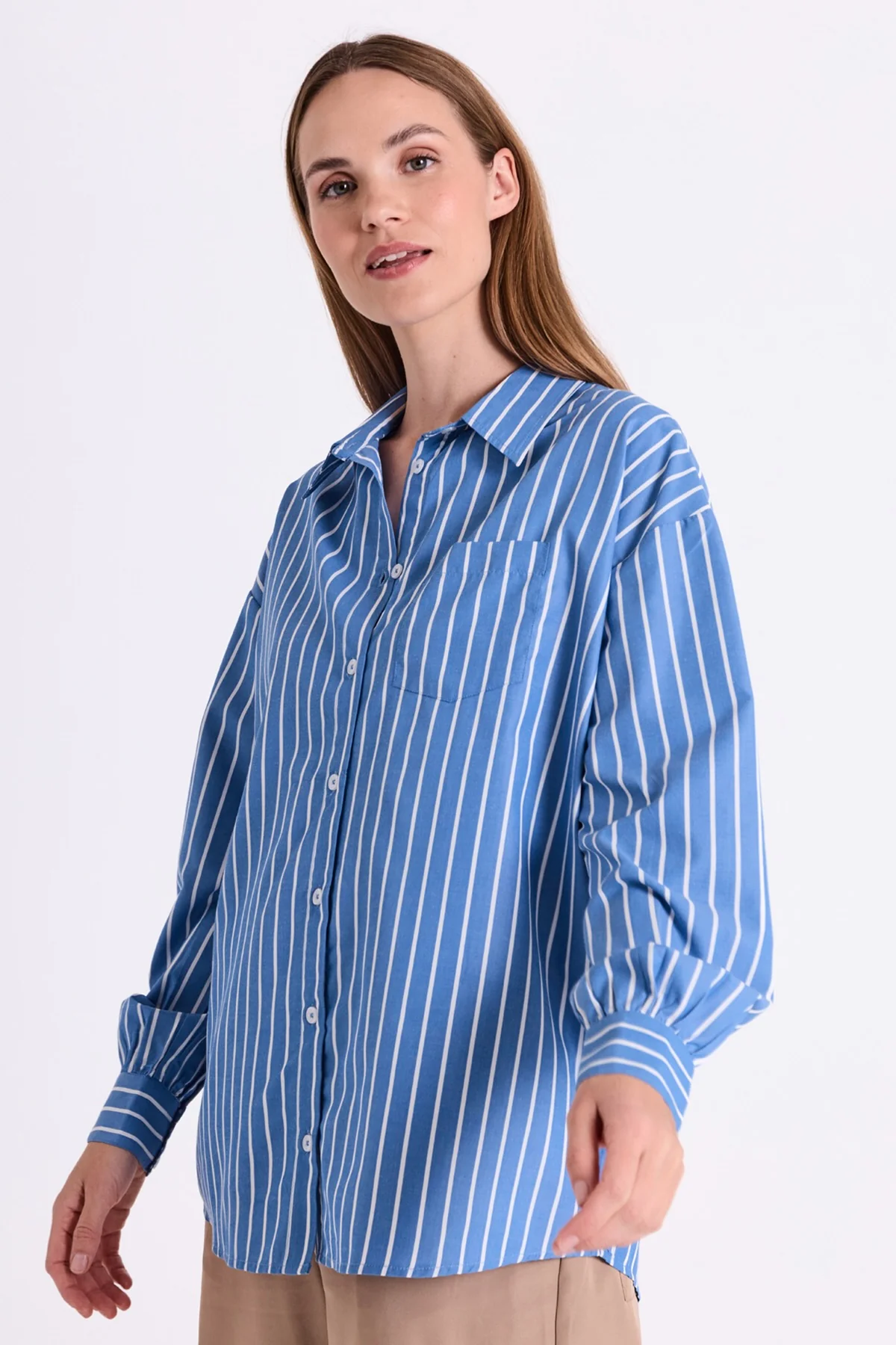 Zappa Shirt 207742 | Ultramarine W. Star Off-White | Skjorte fra Freequent - Image 4