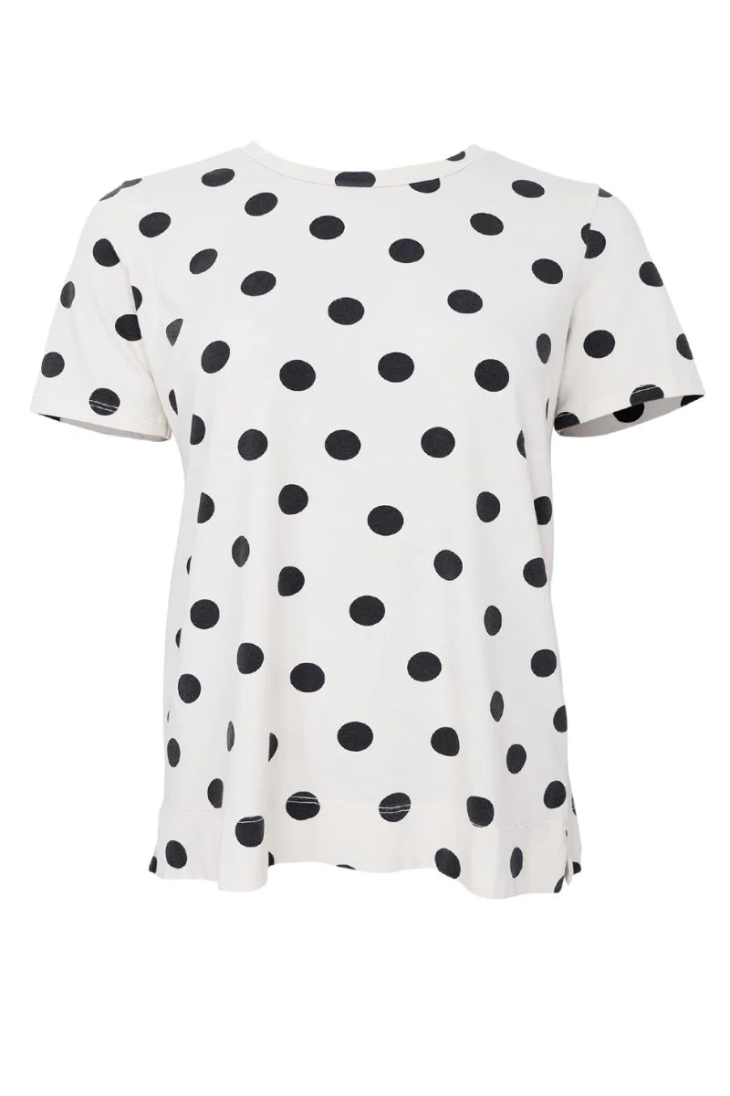 Zelda S/S T-Shirt | White Dot | T-shirt fra Black Colour