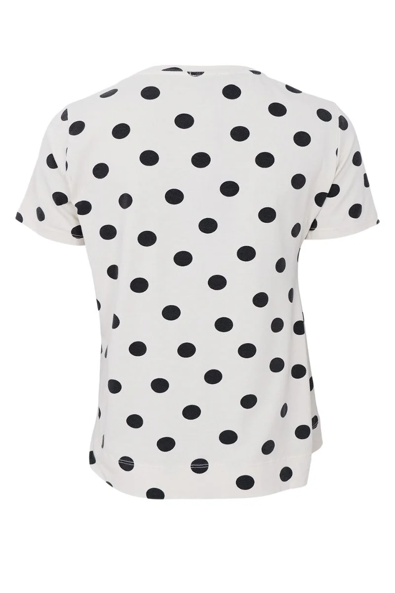 Zelda S/S T-Shirt | White Dot | T-shirt fra Black Colour - Image 3