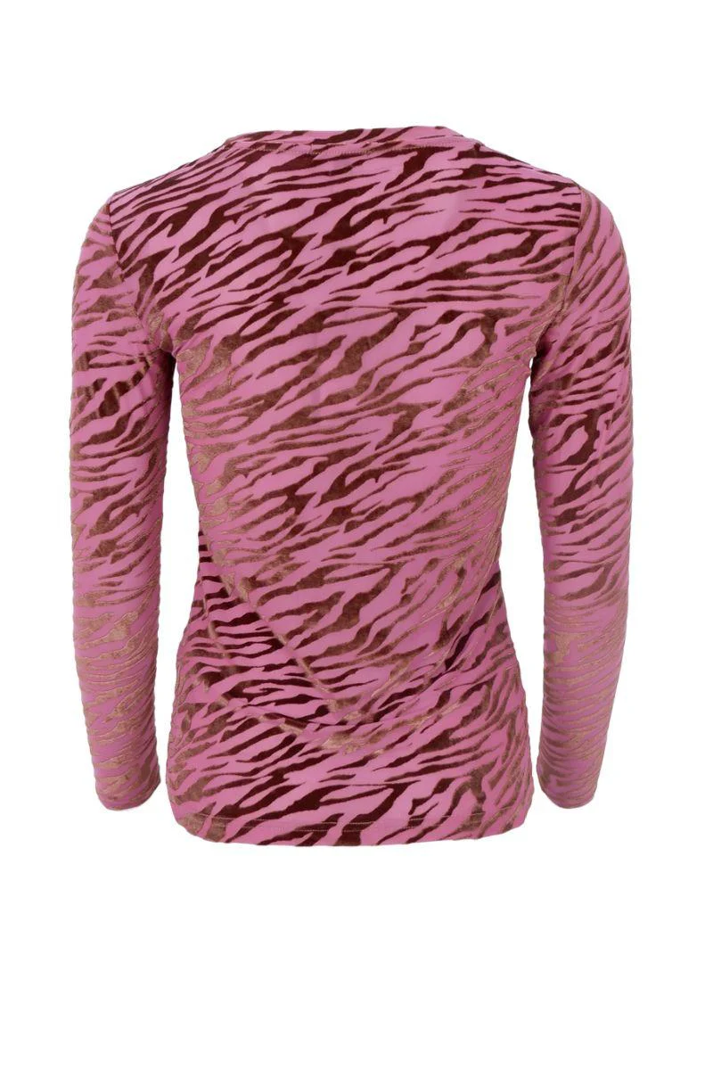Zenia Mesh Blouse | Berry Rose | Bluse fra Black Colour - Image 4