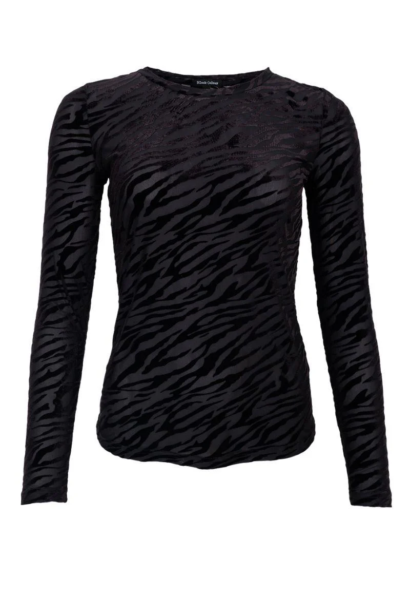 Zenia Mesh Blouse | Black | Bluse fra Black Colour