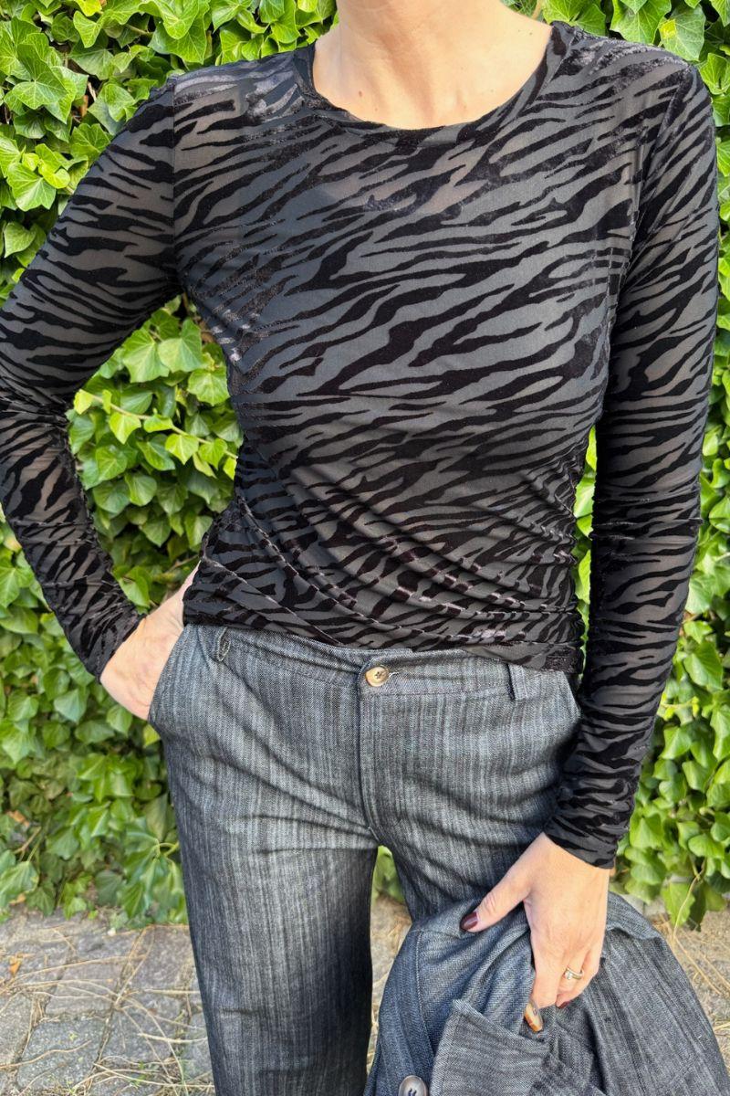 Zenia Mesh Blouse | Black | Bluse fra Black Colour - Image 4