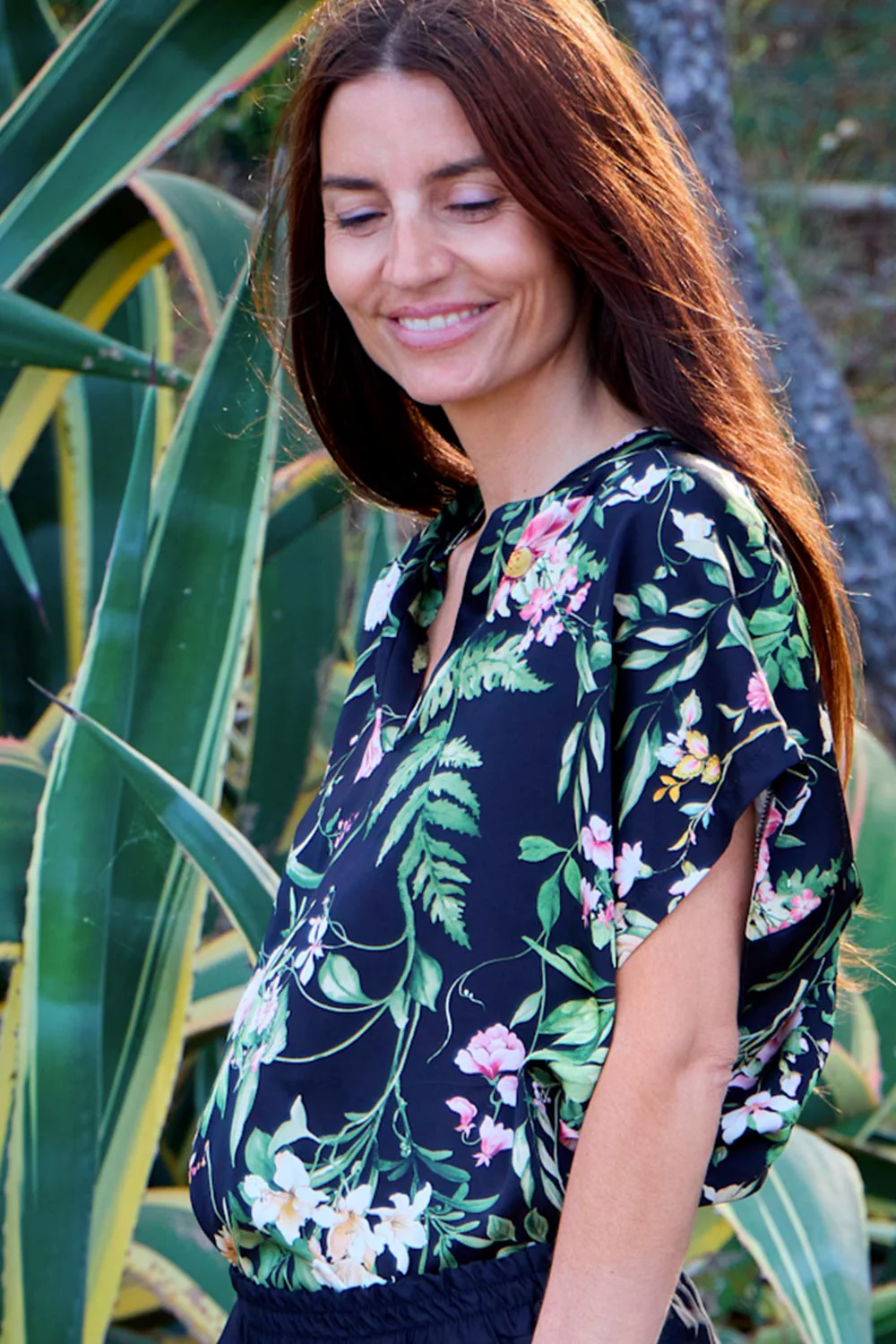Zennia Blouse | Black Flower | Bluse fra Black Colour - Image 4